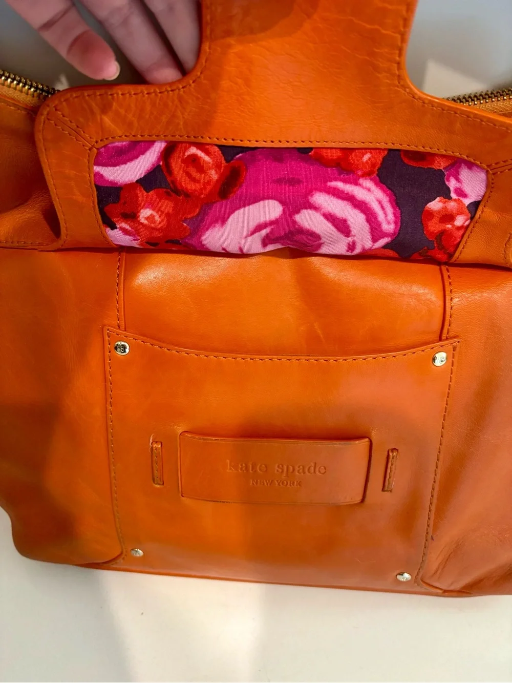 Kate Spade Savona Paige Orange Leather Hobo Shoulder Bag
